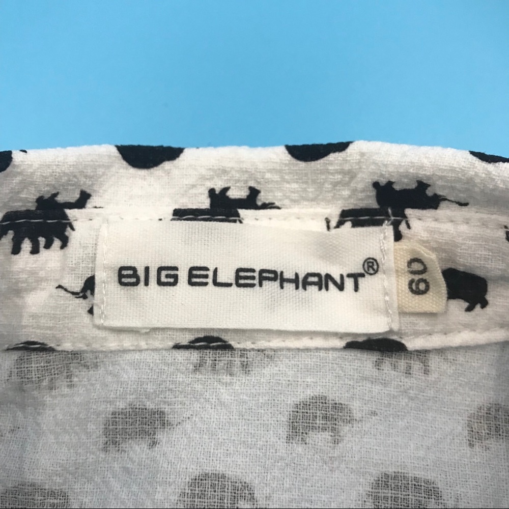 Big Elephant Button-Up Shirt Baby 3-6 Months Child Novelty Print Pattern Cotton - Picture 4 of 9